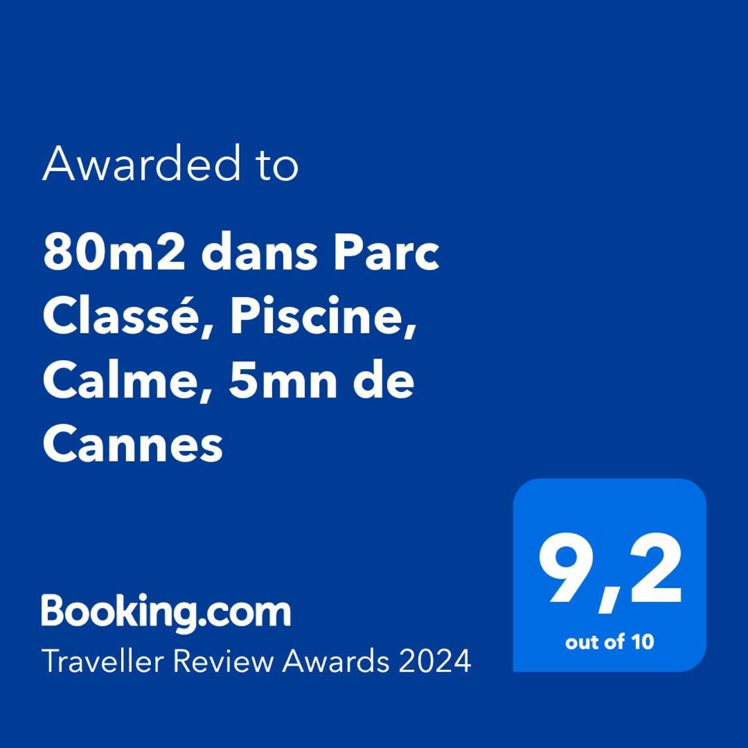 80M2 Dans Parc Classe, Piscine, Calme, 5Mn De Cannes 勒卡内 外观 照片